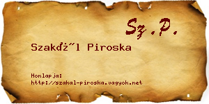 Szakál Piroska névjegykártya