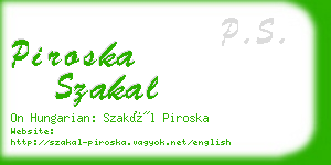 piroska szakal business card